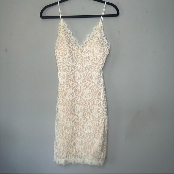 A'gaci White Lace Overlay Slip Dress - Picture 1 of 5